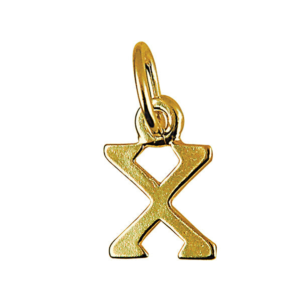 Block Initial Charm — X, 9kt Rose Gold